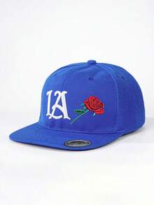 1件刺繡 LA Rose 平帽簷棒球帽，個性化字母刺繡棒球帽，街頭時尚五片帽，戶外防曬休閒帽，春/秋旅行、海灘度假 - 棒球帽 - 查看 19