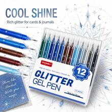 12/36 Colors Metallic Glitter Gel Pen Set, Student Planner DIY Painting Pens, Layerable Waterproof 0.8mm Acrylic Marker Pens For Outlining And Highlighting - Sets - View 3