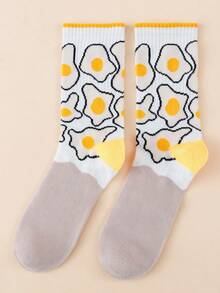 1 Pair Fashionable Sports Style Comfortable Breathable Mid-Calf Socks For Men And Women - Multicolor - View 5