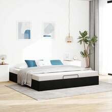 vidaXL Ottoman-Bett ohne Matratze Schwarz 180x200 cm Samt, Bettrahmen, Bettgestell mit Stauraum, Polsterbett, Bettgestell, Bettrahmen mit Stauraum - Schwarz - Übersicht 16