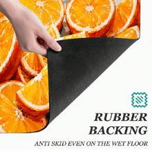 橘色印花排水墊/吸水墊/乾燥墊，適用於咖啡機與餐具，吸水聚酯纖維桌面保護墊，附橡膠防滑底背，廚房檯面裝飾，家用吧檯與餐桌餐墊 - 彩色 - 查看 10