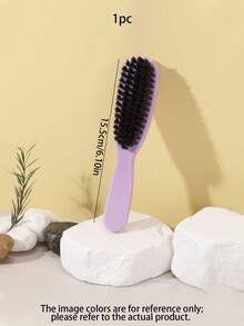 1pc Macaron Color Boar Bristle Hair Brush, Natural Bristle Anti-Static Hair Comb, Scalp Massage Hair Brush, Suitable For Daily Grooming And Styling, Fits All Hair Types - Multicolor - View 7