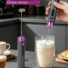 1pc Handheld Mini Electric Milk Frother, Stainless Steel USB Rechargeable, 3 Speed Settings, Portable Coffee Cappuccino Cream Mixer, Kitchen Accessory Egg Beater, Egg White Frother, Battery Capacity: 300mAh - Multicolor - View 5