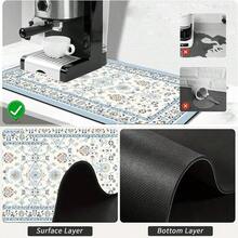 1pc Dish Drying Mat, Coffee Machine Mat, Elegant Blue And White Floral Pattern Table Mat With Absorbent Design, Suitable For Cafe And Home Use, Multi-Purpose Drainage Mat, Home Gift, Desktop Decor - XYLSD656 - View 9