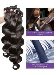 Grade 12A Quality, Untreated Brazilian Human Hair, Wavy Strands, Natural Hair Color, Untreated Remy Human Hair Extensions, Sewn-In Extensions, No Hair Shedding, Soft And Lustrous, Naturally Voluminous And Full, Highly Heat-Resistant - SPure Natural - View 9