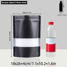 50/100入 0.2/0.16mm厚可重複密封包裝袋，黑色/粉色禮品包裝袋，小商家用雙面彩色防味食品儲存袋，不透明麥拉袋，生日禮物、婚禮派對道具，適用於節日新年派對 - 黑色 - 查看 25