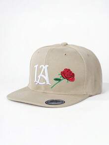 1件刺繡 LA Rose 平帽簷棒球帽，個性化字母刺繡棒球帽，街頭時尚五片帽，戶外防曬休閒帽，春/秋旅行、海灘度假 - 棒球帽 - 查看 16