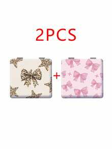 Millennium Y2K Series Foldable Lightweight Ultra-Thin Portable PU Leather Small Mirror, Suitable For All People And Multiple Occasions, Classic INS Style With Unique Leopard Print, Star, Lip Print, And Bow Design, Exquisite And Delicate, Convenient To Hold, 180° Flip Cover, Multi-Functional, Daily, Holiday, Birthday, Valentine's Day, Mother's Day, Partner Gift, Easy To Place And Store, Suitable For Various Occasions - Multicolor - View 26