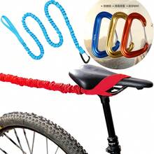 1pc Retractable Elastic Bicycle Tow Rope, Polyester Shock-Absorbing Mountain Bike Tow Strap With Carabiner, Outdoor Parent-Child Use - Multicolor - View 10
