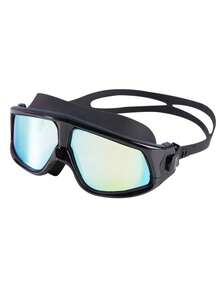 High Definition Seven-Color Swim Goggles, Unisex Swimming Goggles, Colorful Mirror Lens, Wide Field Of View, Comfortable Fit, Adjustable Sports Swim Goggles - Black - View 8