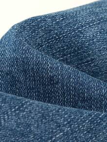 Chuu Celana Jeans Model Flare dengan Banyak Saku dan Rumbai untuk Musim Gugur - Biru - View 6