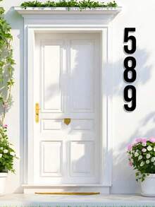 1 Piece 0-9 Number Metal House Number Plate - Metal House Number Plate, Suitable For House Numbers, Outdoor Mailbox Numbers, Home Decoration, Garden Decoration, Gates, Garage Doors, Includes Numbers 0 To 9, Can Be Freely Combined - Number - View 2