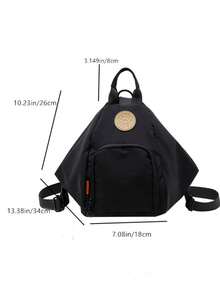 Solid Color Men's And Women's Outdoor Backpacks Are Compact With Multiple Pockets And Zippers, Suitable For Daily Use As Outdoor Activity Backpacks - Black - View 5