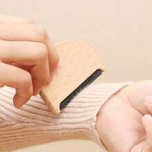 Cashmere Sweater Lint Remover Wooden Portable Lint Brush - Black - View 3