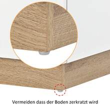 Nightstand With Drawers – White And Oak - 白色和橡木 - 查看 7