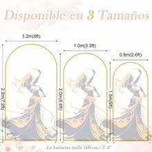 Soporte de Arco para Globos Dorado, Disponible en 3 Tamaños (2.2/2/1.8 m) | Mamparas para Decoracion de Fiestas | Estructura para Decoración en Bodas | Cumpleaños y Eventos | Diseño Elegante - Dorado + 200x100cm 1 Pieza - Ver 2