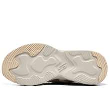Skechers Women's Platform Casual Retro Dad Shoes Breathable Honeycomb Mesh Lightweight Non-Slip Sole Sneakers - White/Khaki - View 8
