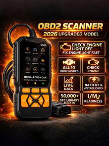 أداة تشخيص OBD2، قارئ رموز أعطال المحرك مع وظيفة إعادة الضبط، يدعم الوضع 6 والوضع 8 واختبار الجاهزية I/M، يتحقق تلقائيًا من ضوء أعطال المحرك، متوافق مع جميع مركبات OBDII المصنعة بعد عام 1996 - متعدد الألوان - مشاهدة 12