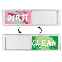 Dishwasher Magnetic "Clean/Dirty" Indicator Sign, Dishwasher Accessory, Scratch-Resistant/Super Strong Magnetic, Optional Adhesive Backing/Easy To Read And Slide - Silver Peach Pink - View 1