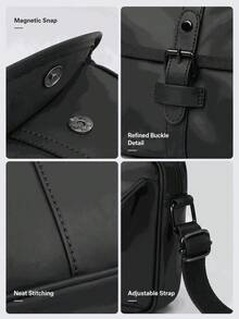 Men's Japanese Minimalist Crossbody Shoulder Bag, High-End Casual Commute Travel Daily Large Capacity Messenger Bag - Multicolor - View 5