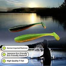 Swimbaits Paddle For Bass,   Soft Lure For Trout Crappie Bass, Durable Plastic Bait Swimmer For Saltwater/Freshwater, Fishing Lover's Gift - Multicolor - View 4