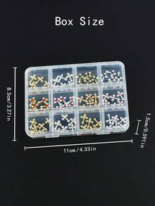 12格 60件組：奢華十字造型美甲飾品混色套裝，經典西式風格，極簡百搭 3D 美甲配件，適合 Y2K 風格美甲，適用於女性與女孩 - 彩色 - 查看 5