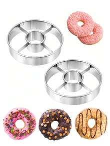 1pc Stainless Steel Donut Molds,DIY Donut Pressing Molds,Dough Cutting Molds,Mousse Rings, Hand Pressed Stainless Steel Donut Cutting Molds,Kitchen Baking Accessories,Suitable For Homemade Donuts, Bagels,Cakes - Multicolor - View 11