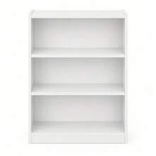 3 Tier Bookcase With Adjustable Shelves, White Bookshelf Storage Organizer For Living Room, Bedroom, Home Office, Small Spaces & Display Storage - 白色 - 查看 6
