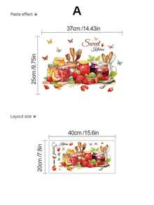 Pastoral Watercolor Jam Kitchen Wall Stickers, Waterproof And Oil-Proof, Removable Self-Adhesive Paper, DIY Cozy Kitchen Wall Decor - Wall Stickers - View 13
