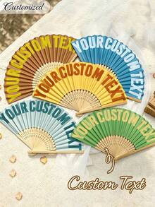 Custom Name Logo Wedding Fan, Classic DIY Fan, High-Quality Decorative Customization, Gift For Her, Boyfriend, Girlfriend, Dad, Family, Mom, Friends, Pets - Multicolor - View 8