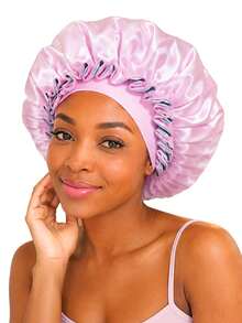CONFLASS Bohemian Style Ruffle Double Layer Satin Sleep Bonnet, Soft Luxurious Reversible Silk Satin Hair Cap, Elastic Curly Hair Nighttime Hair Protection Cap - Multicolor - View 11