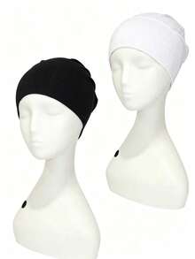 Solid Stretch Ruched Hijab Undercap, Soft Elastic Head Wrap For Daily Prayer & Chemo Hair Loss Wear, Practical Holiday Gift For Women - Multicolor - View 14