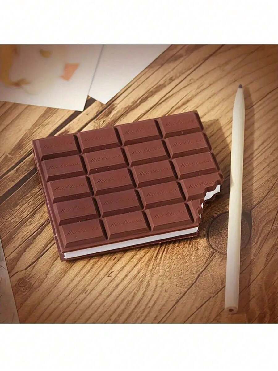 1pc Chocolate Bar Shaped Notebook - Scented, Matte Finish, Square Grid Pages, Student Creative Mini Notepad, Portable Notebook