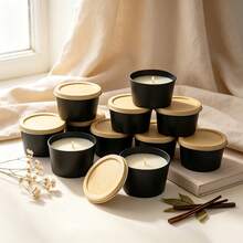 53pcs DIY Candle Making Kit, 11 Black Candle Jars, Includes Candle Wicks, Wick Stickers, Wooden Wick Holders, Complete Handmade Scented Candle Making Materials, Home Craft Gift - Cupcake Style - View 2