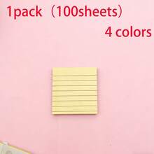100 Sheets Colorful Horizontal Lined Sticky Notes, Portable Self-Adhesive Memo Pads, Aesthetic Stationery For Students & Office Workers, Back To School School Supplies - one-size - View 15