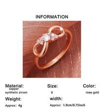 1pc Elegant Romantic Infinity Loop Ring, Perfect For Proposal, Valentine's Day, Birthday, Anniversary Surprise And Daily Wear - Rose Gold - View 4