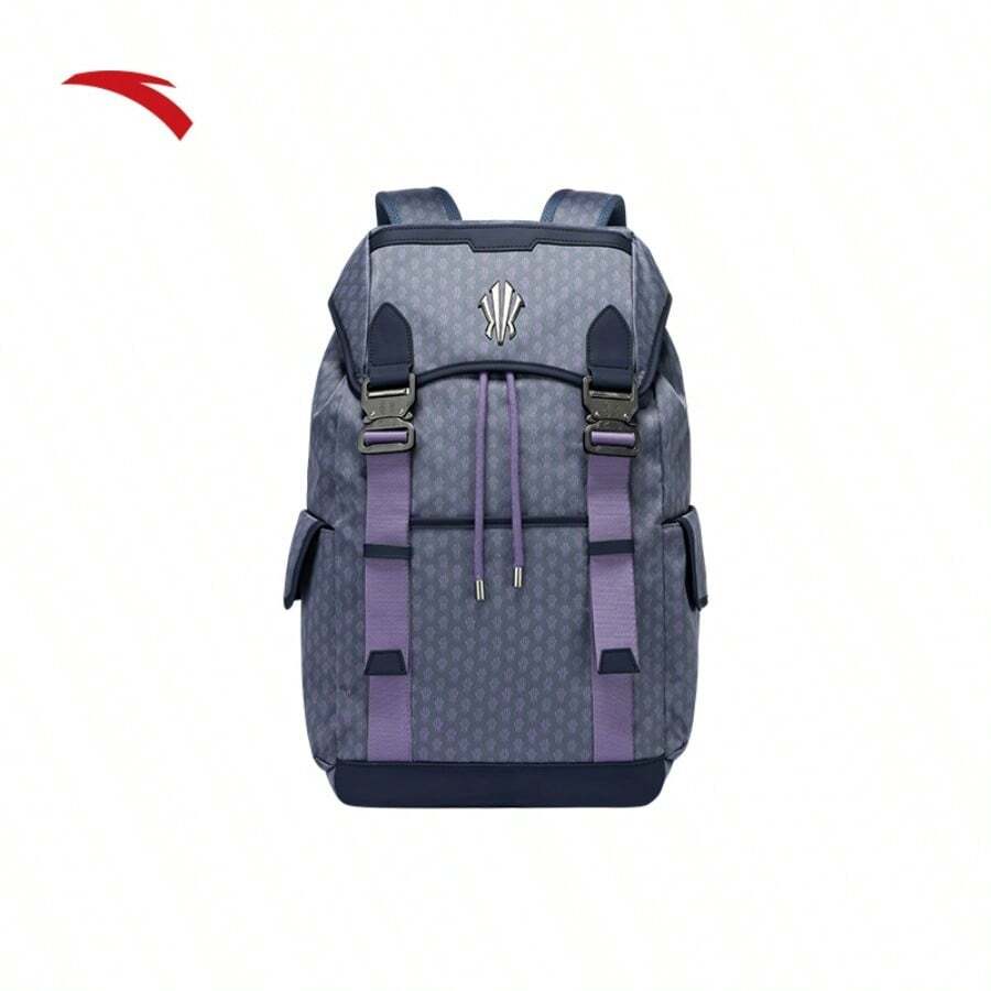Anta Kyrie Irving Series | Kyrie Denim Vintage Floral Backpack Large Capacity Men's School Bag - Gray Purple-2 - View 1