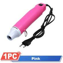 Pistola de aire caliente de 220V con temperatura ajustable Soplador de aire caliente eléctrico Pistola de aire caliente para película de coche Herramienta de termocontracción para soldadura de grado industrial Pistola de aire caliente con tubo telescópico Reparación del soplador de película termorretráctil Pequeño - Rosa Roja - Ver 1