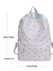 กระเป๋าเป้คลาสสิกสีพื้นความจุขนาดใหญ่ - สีน้ำเงิน - ดู 4