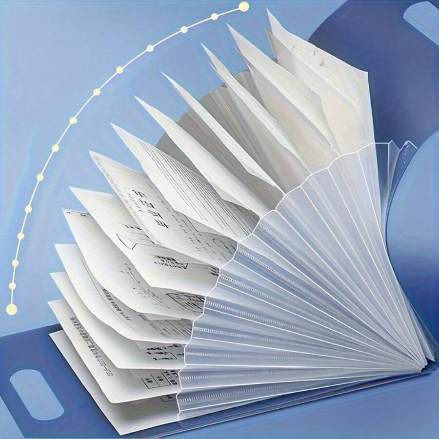 13-Pocket Accordion-Style Folder – A4 Document Organizer, Suitable For Schools, Offices, And Universities | Multi-Pocket Expanding File Organizer For Storing Test Papers, Exam Sheets, Receipts, And Bills – Random Color,School,Back To School,Gifts. - Multicolor - View 1