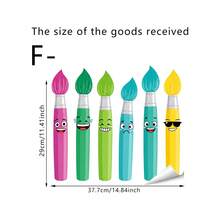 Dopamine Rainbow Cartoon Funny Smiling Face Crayon Drawing Window Sticker, Double-Sided PVC Static Adhesion Glass Decal, Suitable For Back To School Season Classroom, Kindergarten, Bedroom, Study Room And Home Decor - Multicolor - View 16
