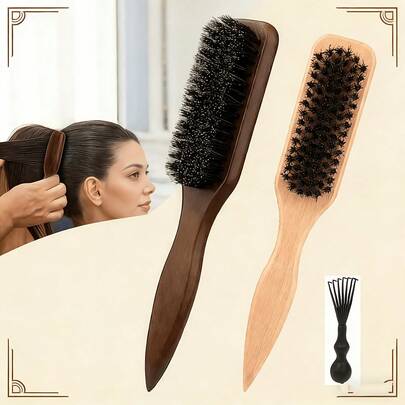 Bristle Backcombing Brush For Hair Styling - Teasing Brush For Volume, Gentle On Scalp With Soft Bristles For Detangling Effortless Backcombing And Smooth Texture, Fine Hair, Blowouts, And Root Teasing