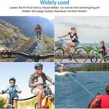 1pc Retractable Elastic Bicycle Tow Rope, Polyester Shock-Absorbing Mountain Bike Tow Strap With Carabiner, Outdoor Parent-Child Use - Multicolor - View 8
