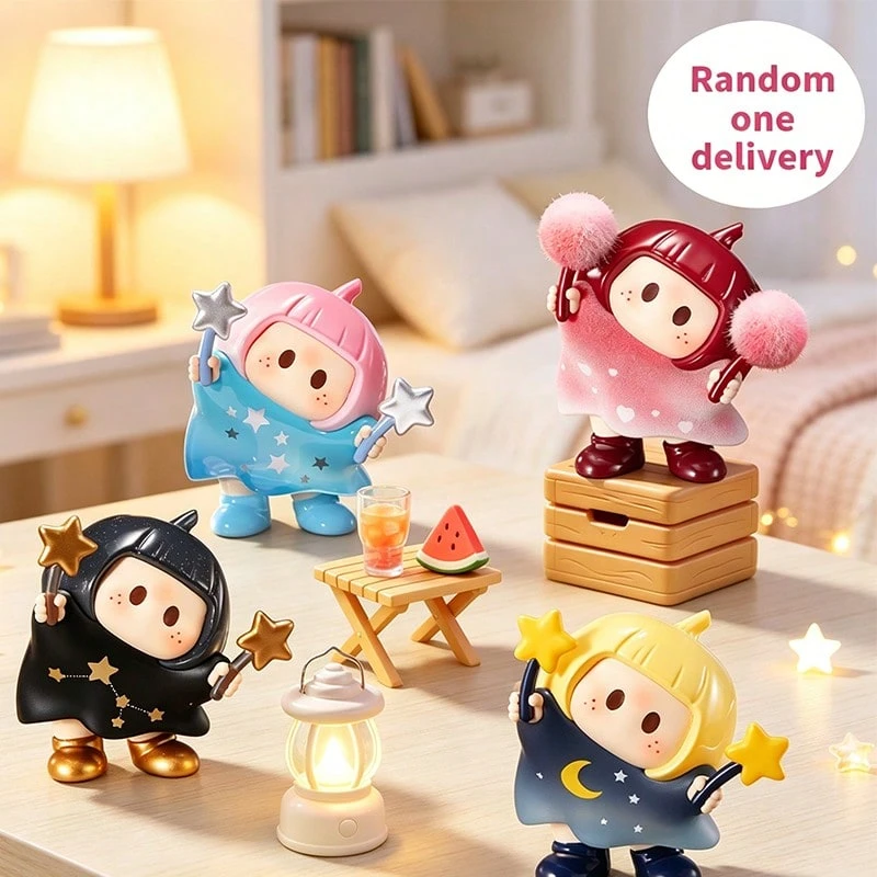 Miniso YOYO Cute Tilted Head S2 Series Icon Box Figure Blind Box, Solid PVC Craft,Desktop Display Ornament,Lovely Character Model, IP Collectible Ornament For Fans, Recommended For Ages 14 And Above(1 PC Random Delivery) - Multicolor - View 1