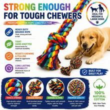 6pcs Durable Knotted Dog Rope Toys - Dog Chew Toys, Suitable For Fun Chewing, Puppy Teething Toys, Interactive Rope Toys - Multicolor - View 4