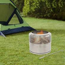 Fire Pit Folding Smokeless Firepit Stainless Steel Portable Outdoor Firepit Fire Pits For Outside Camping - Silver - View 2