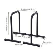 1 Pair Premium Dual-Use Detachable Steel Parallel Dip Bars, Anti-Corrosion Sturdy Frame With Soft Comfort Sponge Grips, Portable Indoor Gym Training Gear For Upper Body Chest Arm Shoulder Muscle Strength Workout Supplies - Black - View 10