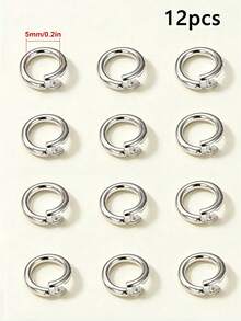 5/12/20pcs Copper Jump Rings, 18K Gold Plated, Open Rings, Half Open Rings, Suitable For Connecting Pendants, Jewelry, Bracelets, Necklaces And Lobster Clasps - Wolf Fang Half-closed Opening Ring - View 9