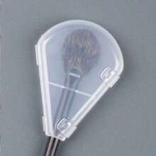 2pcs Transparent Makeup Brush Protective Caps, Plastic Brush Head Covers, Makeup Brush Storage Box, Suitable For Fan-Shaped Highlighter Brush And Blush Brush, Anti-Frizz Brush Bristle Travel Protective Sleeve - Multicolor - View 7