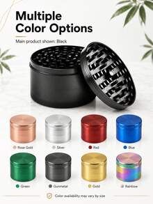 BROS 1 件装高级黑色研磨器 - 多尺寸金属研磨工具 - 耐用家用配件 - 小巧设计 - 情人节和新年礼品套装 - 彩色 - 查看 9
